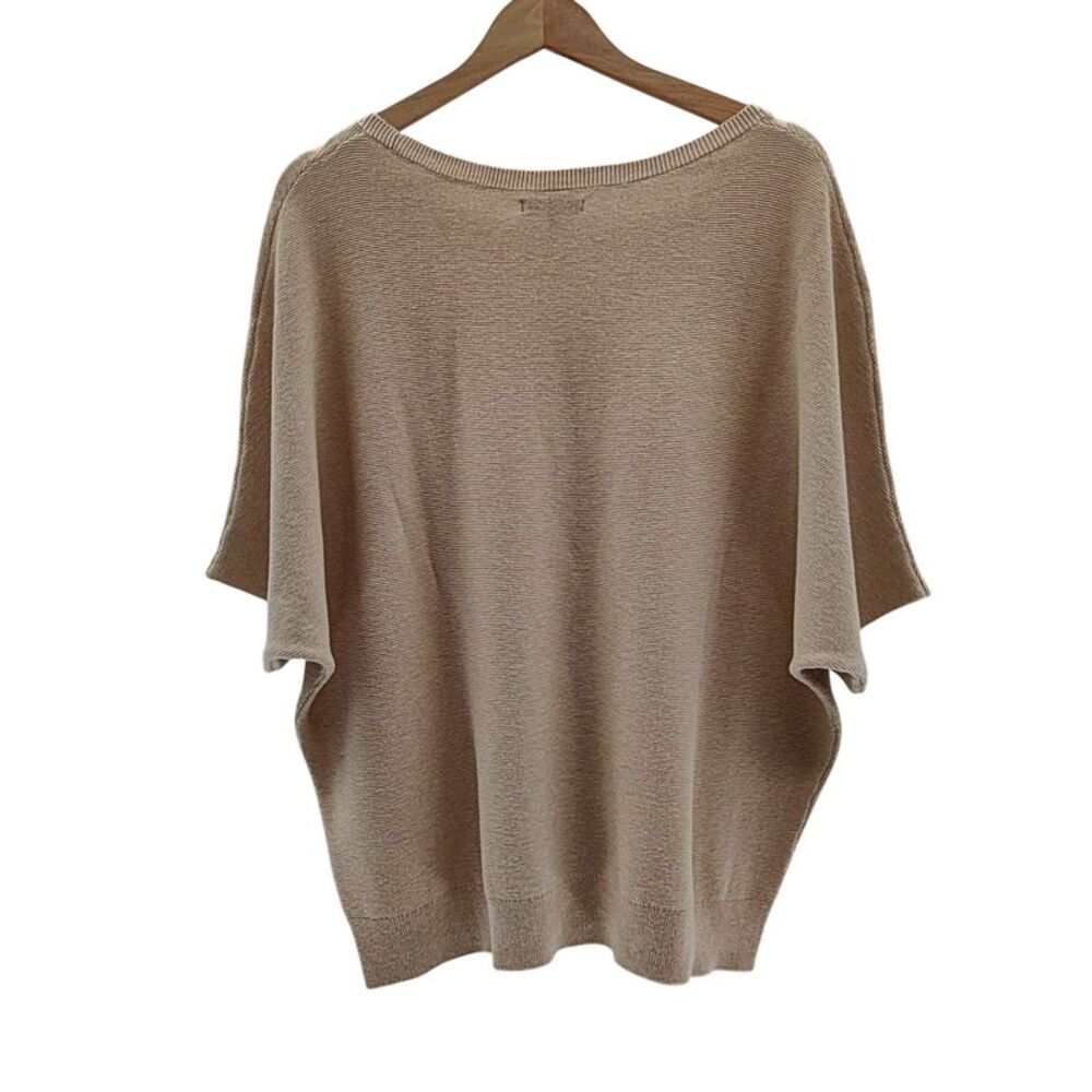 Quince Cotton Cashmere Link-Stitch Dolman Sweater Tan XL-11778008509-1394928-$39 - Picture 2 of 2